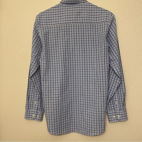 Tommy Hilfiger youth boys Navy plaid long sleeve button up preppy dress shirt 16 - Picture 3 of 8
